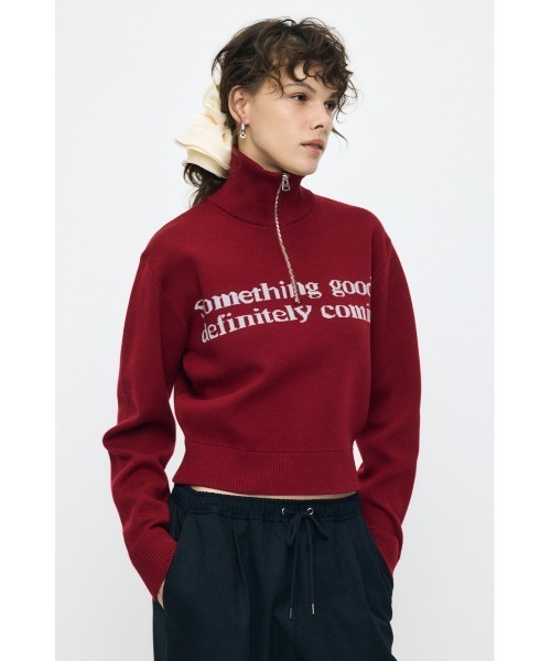 MOUSSY（マウジー）の「LETTERED HALF ZIP セーター（ニット/セーター