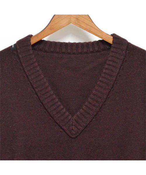 ブランド古着】Vネックニットセーター バーガンディ（ニット/セーター
