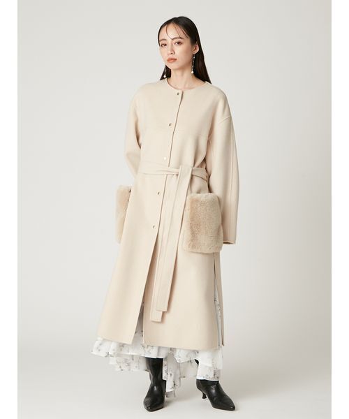 ファーポケットリバーコート（ノーカラージャケット）｜FRAY I.D