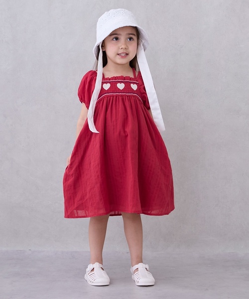 セール】ハートスモッキングワンピース（ワンピース）｜petit main