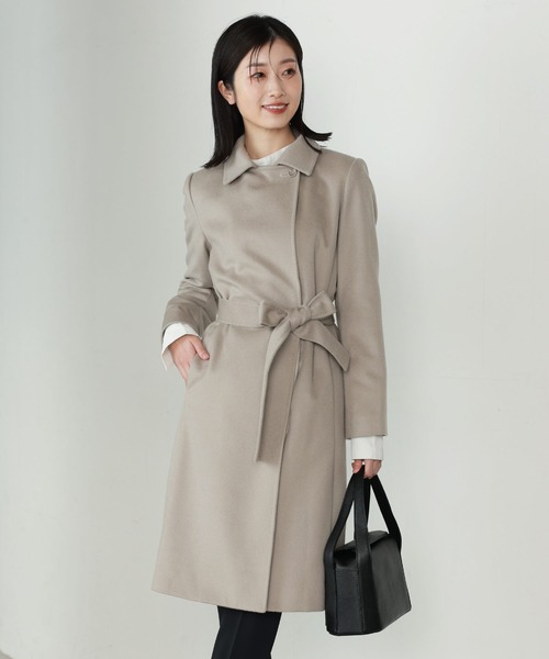 ロングカシミヤコートベルト付き（その他アウター）｜sankyo shokai