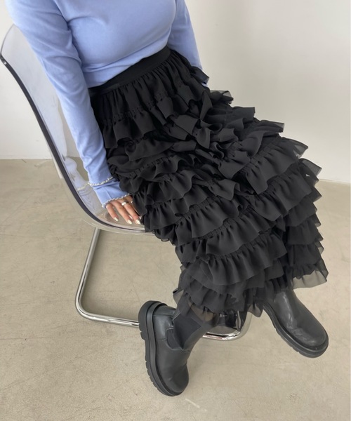 SANSeLF（サンセルフ）の「ティアードフリルスカート sanw21a066