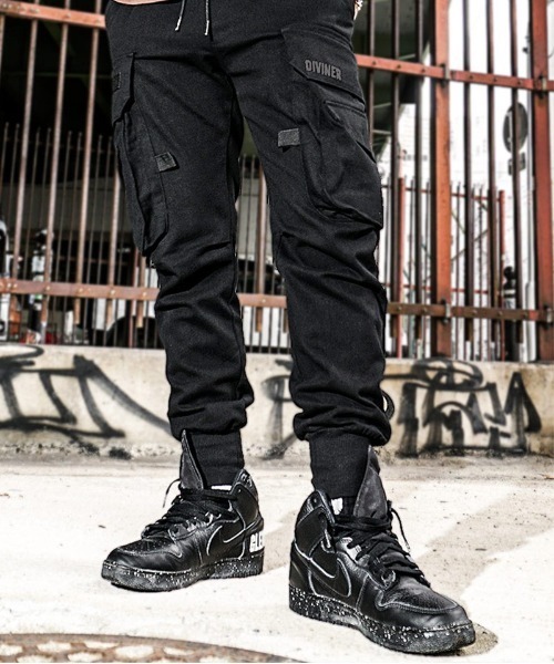 OWN ROOTS】Black Cargo jogger Pants /ブラックカーゴジョガーパンツ