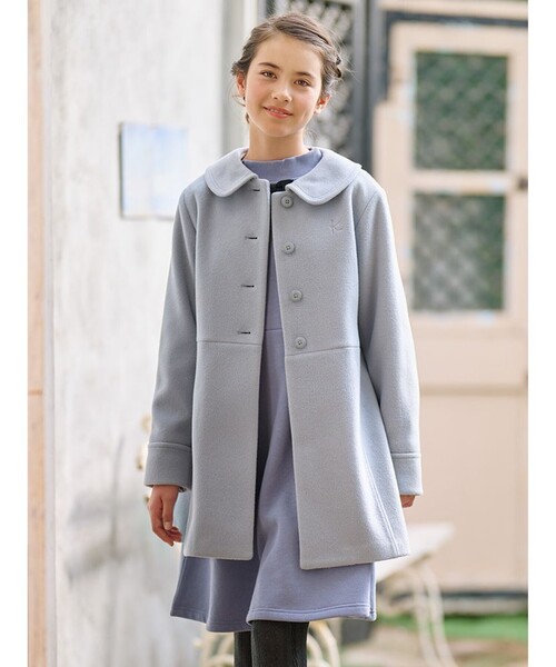 セール】【150-160㎝】フェイクウール コート（ステンカラーコート