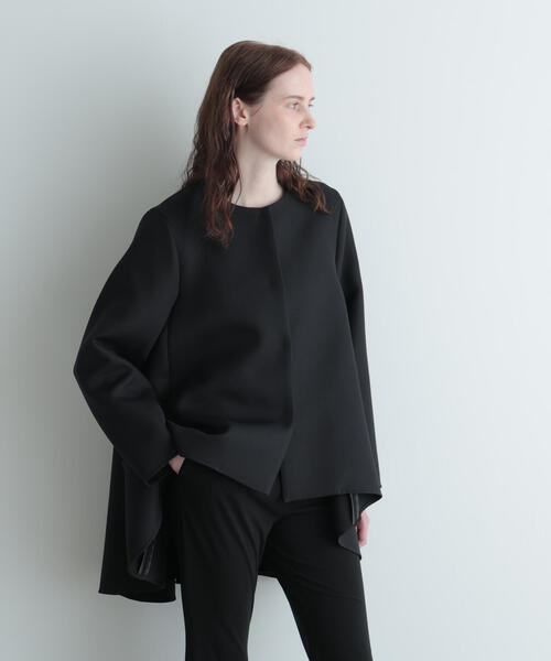 ◇エアートリプルクロスバックフレアジャケット（ノーカラーコート