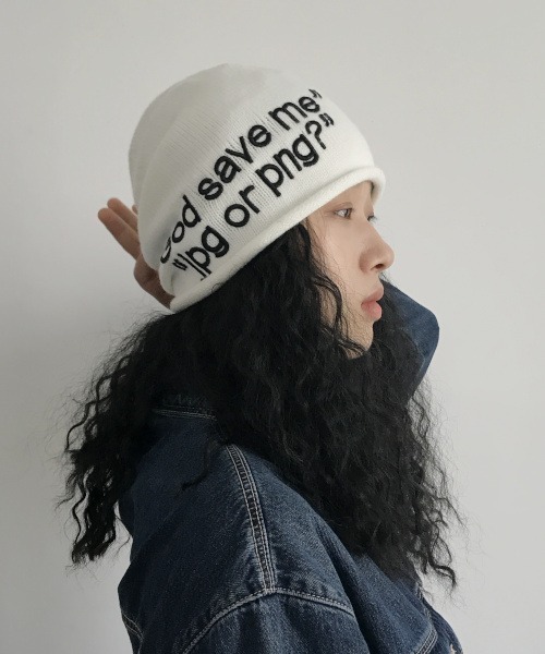 Bz/Y2K ロゴニットビーニー 平成ギャル(MA/EK488)（ニットキャップ