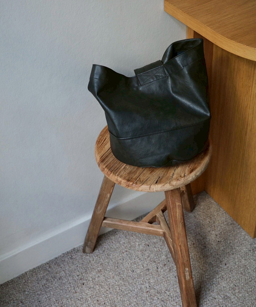 追加》フェイクレザー サークルBAG-M（エコバッグ/サブバッグ