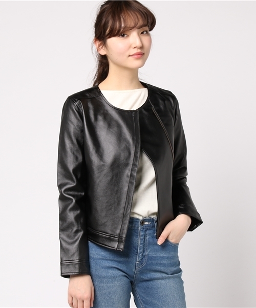 Honeys（ハニーズ）の「ノーカラーライダースジャケット（ライダース