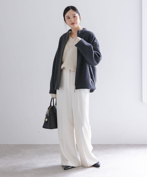 セール】MTRレイズドネックジップコート（ノーカラーコート）｜NOBLE