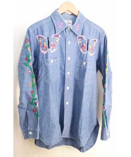 Needles ニードルズトラックシャツバタフライ刺繍サイズS