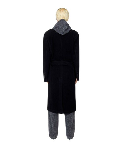 極美品 DIESEL ディーゼル フード付き チェスターコート キャメル L