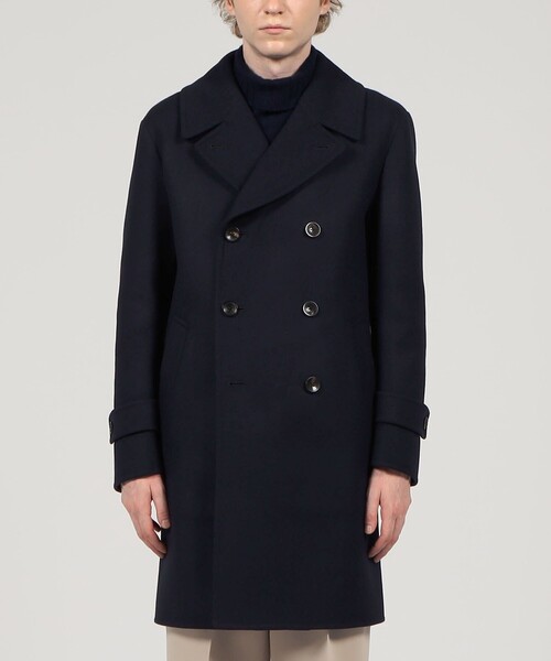 セール】ウールメルトン ダブルフェイス ダブルブレステッド 6B コート