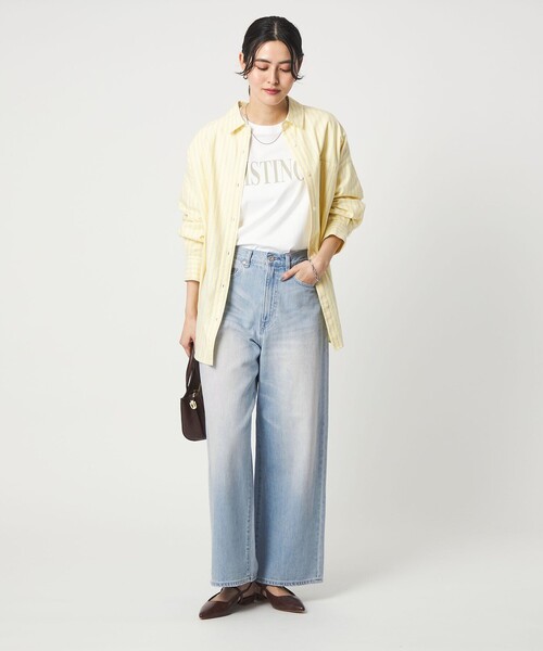 size SHORT/TALLあり］ワイド デニム パンツ（デニムパンツ）｜green