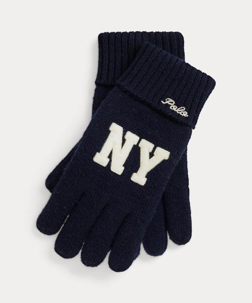 NY パッチ フリースラインド ウール グローブ（手袋）｜POLO RALPH