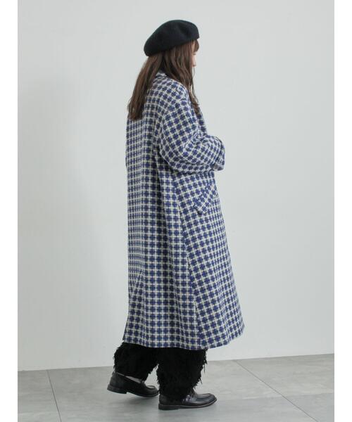 セール】【尾州ウール】フラワー柄ジャカードコート（その他アウター