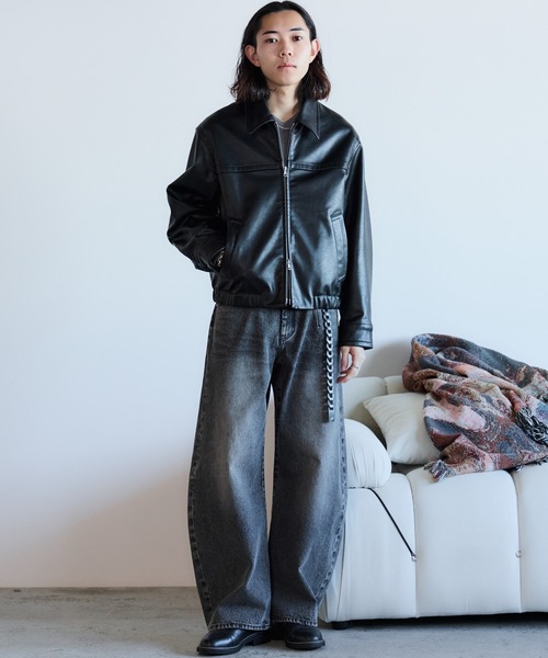 ARTIFICIAL GRAIN / FAUX SUEDE ZIP BLOUSON（ブルゾン）｜WYM LIDNM