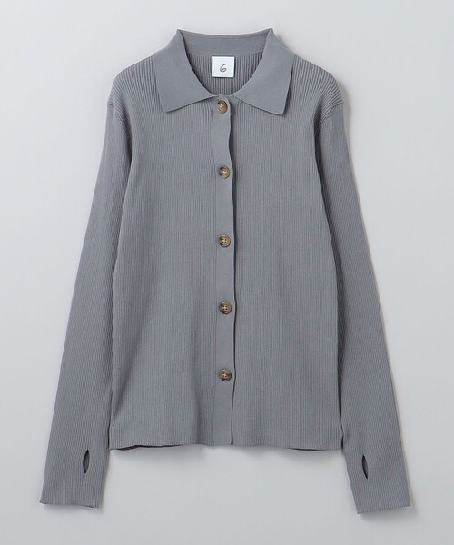 6（ロク）の「＜6(ROKU)＞リブシャツカーディガン 2024FW