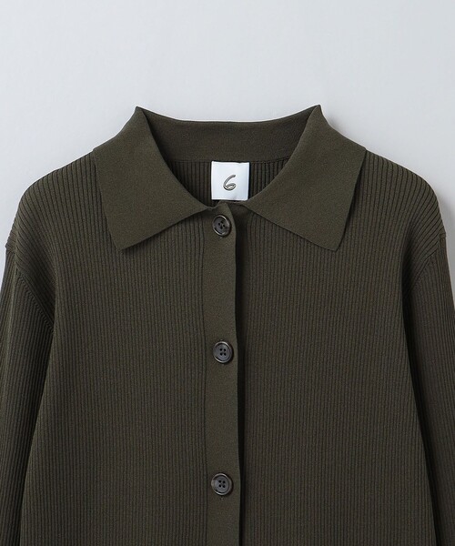 6（ロク）の「＜6(ROKU)＞リブシャツカーディガン 2024FW