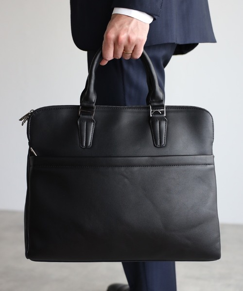 グッシオ ウォーモ】本革風PUレザー ビジネスバッグ/ブリーフケース