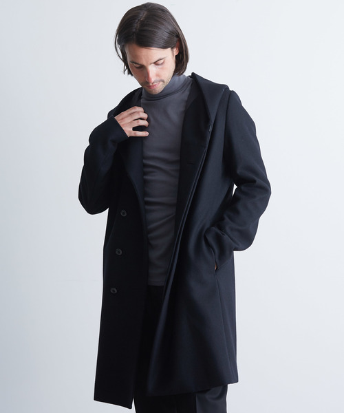 KAZUYUKI KUMAGAI フーデッドコート ネイビー KAZUYUKI KUMAGAI