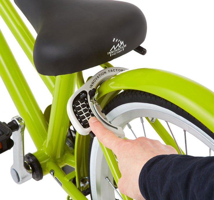 イノベーションファクトリー ボタン式リング錠-L キー不要の暗証番号式