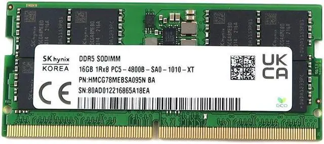 HMCG78MEBSA095N SK Hynix 16GB DDR5 PC5-38400 4800MHZ 262-PIN