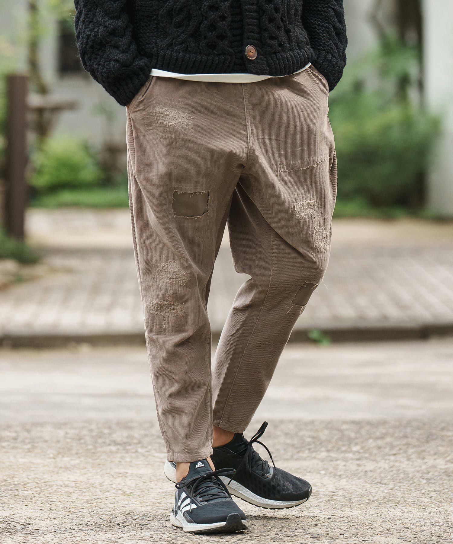 30%OFF【CAMBIO(カンビオ)】Distressed Corduroy Soft Sarrouel