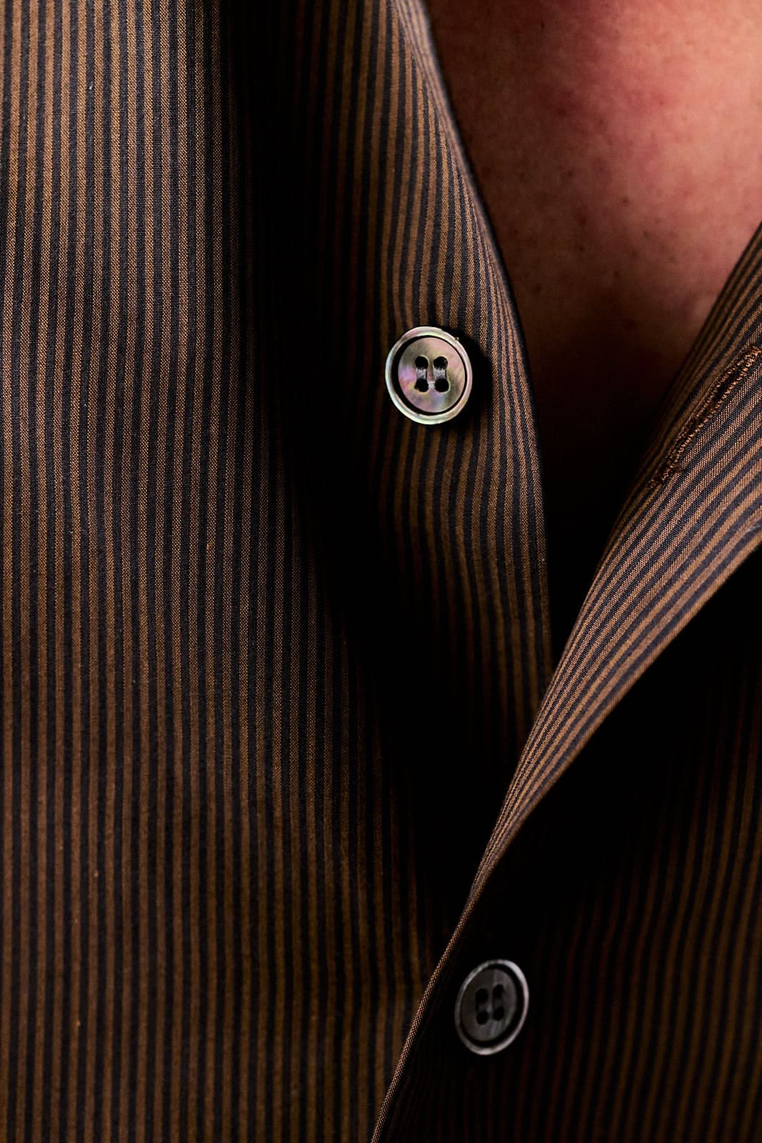 brown/black stripes normal shirt – Camisas Manolo