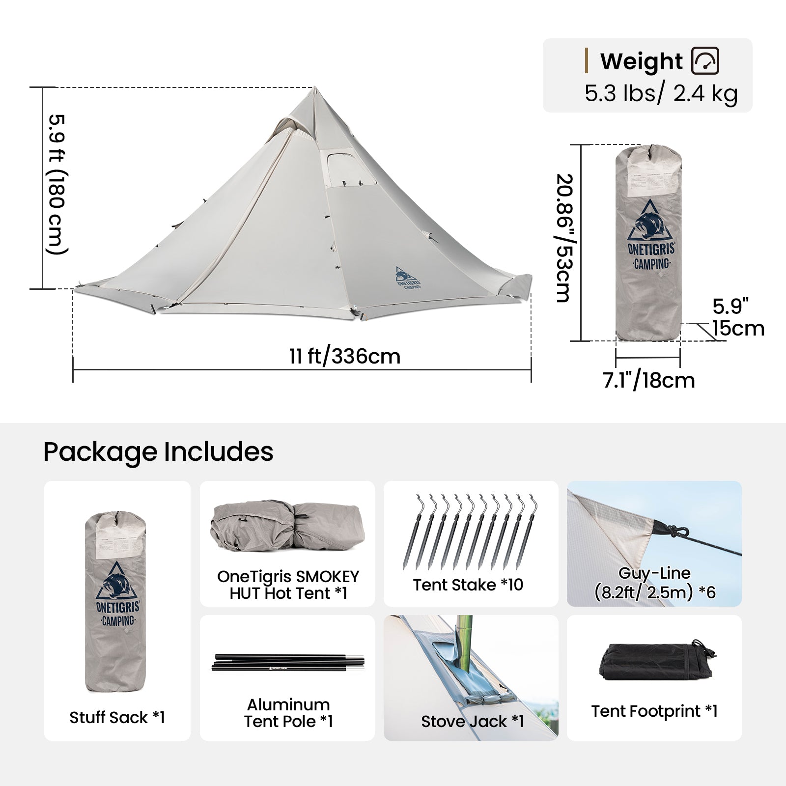 SMOKEY HUT ホットテント | OneTigris Camping