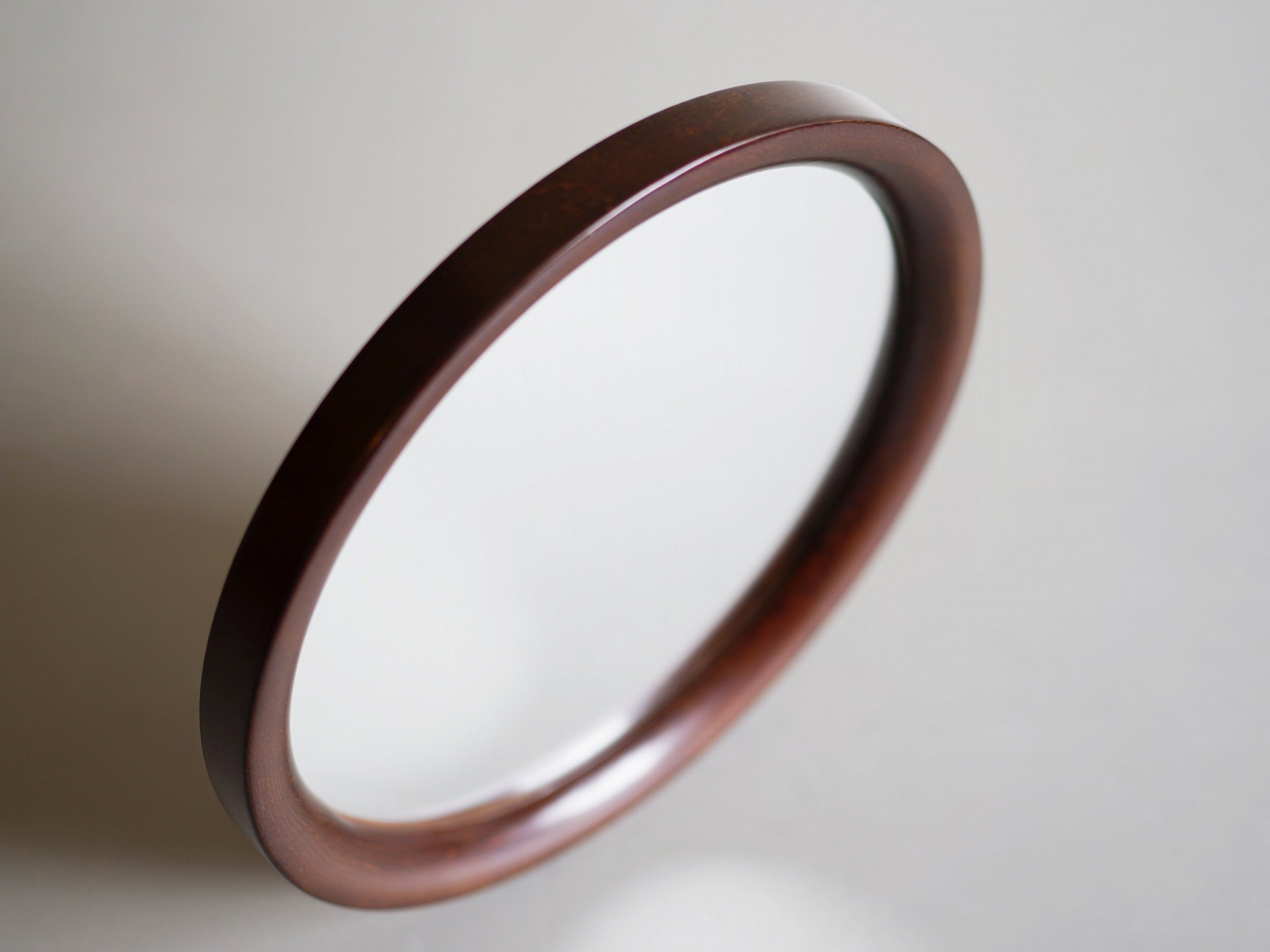 曲木鏡 丸小 古代色 柳宗理 秋田木工 ウォールミラー 壁掛け鏡 中古