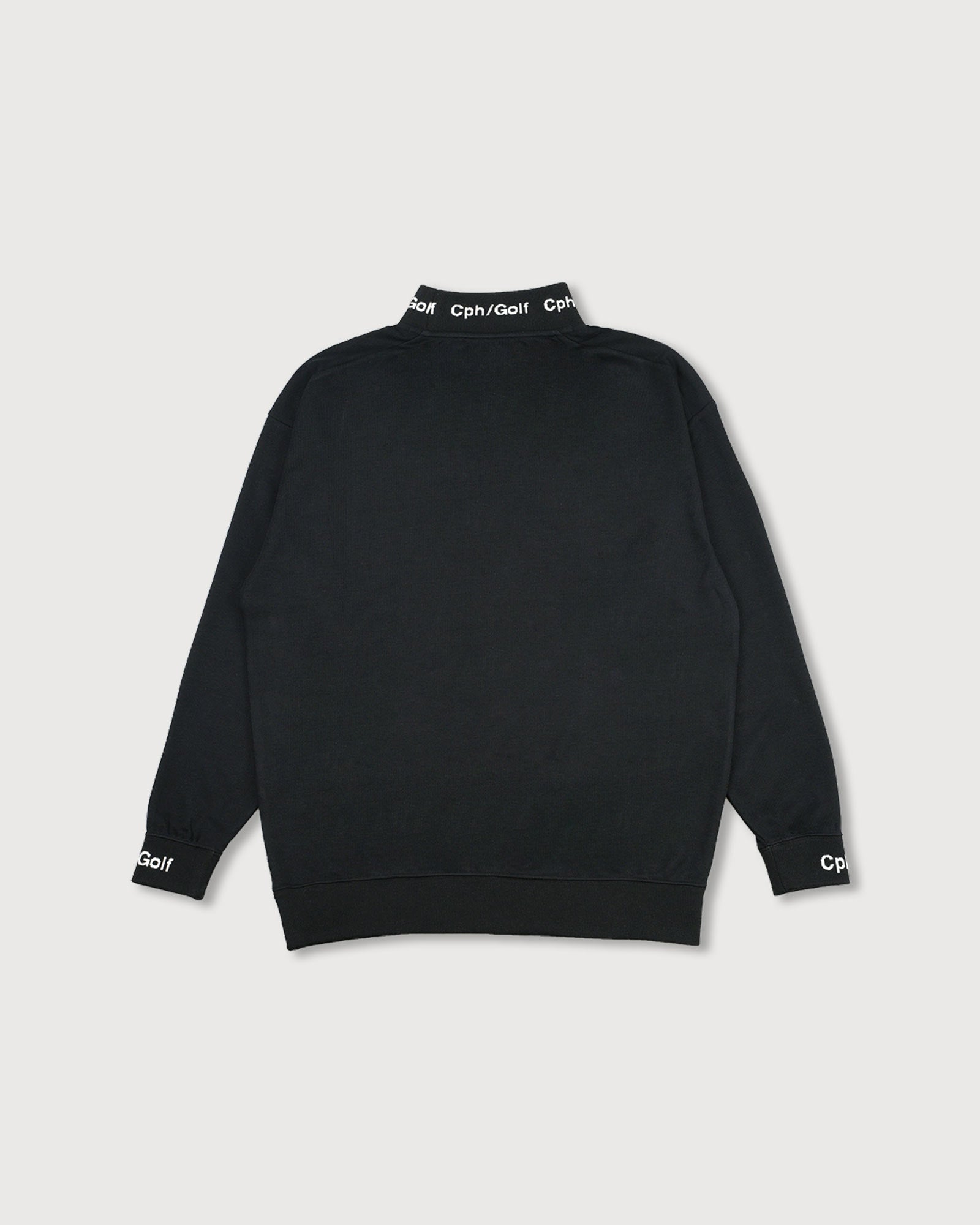 JACQUARD MOCK NECK LS TEE - BLACK - – Cph/Golf™︎