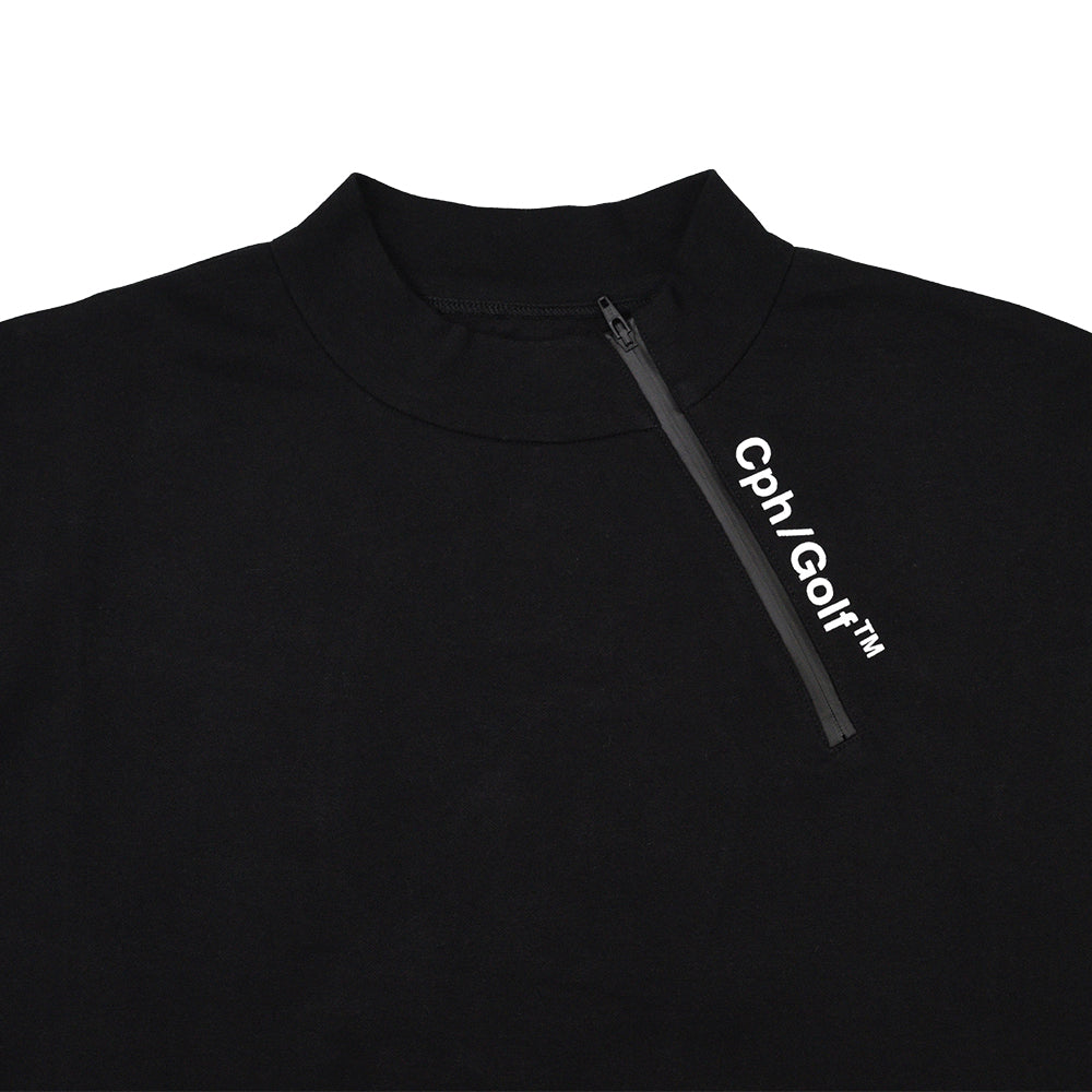 SIDE ZIPPER WARM LS MOCK NECK TEE BLACK – Cph/Golf™︎