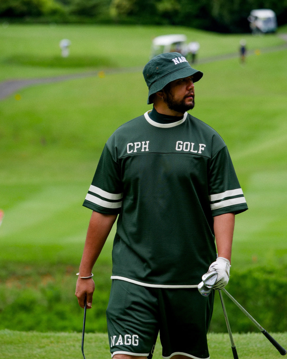 Cph/Golf rufflog フリースセーター サイズSl 黒×緑 試着のみ Cph/Golf