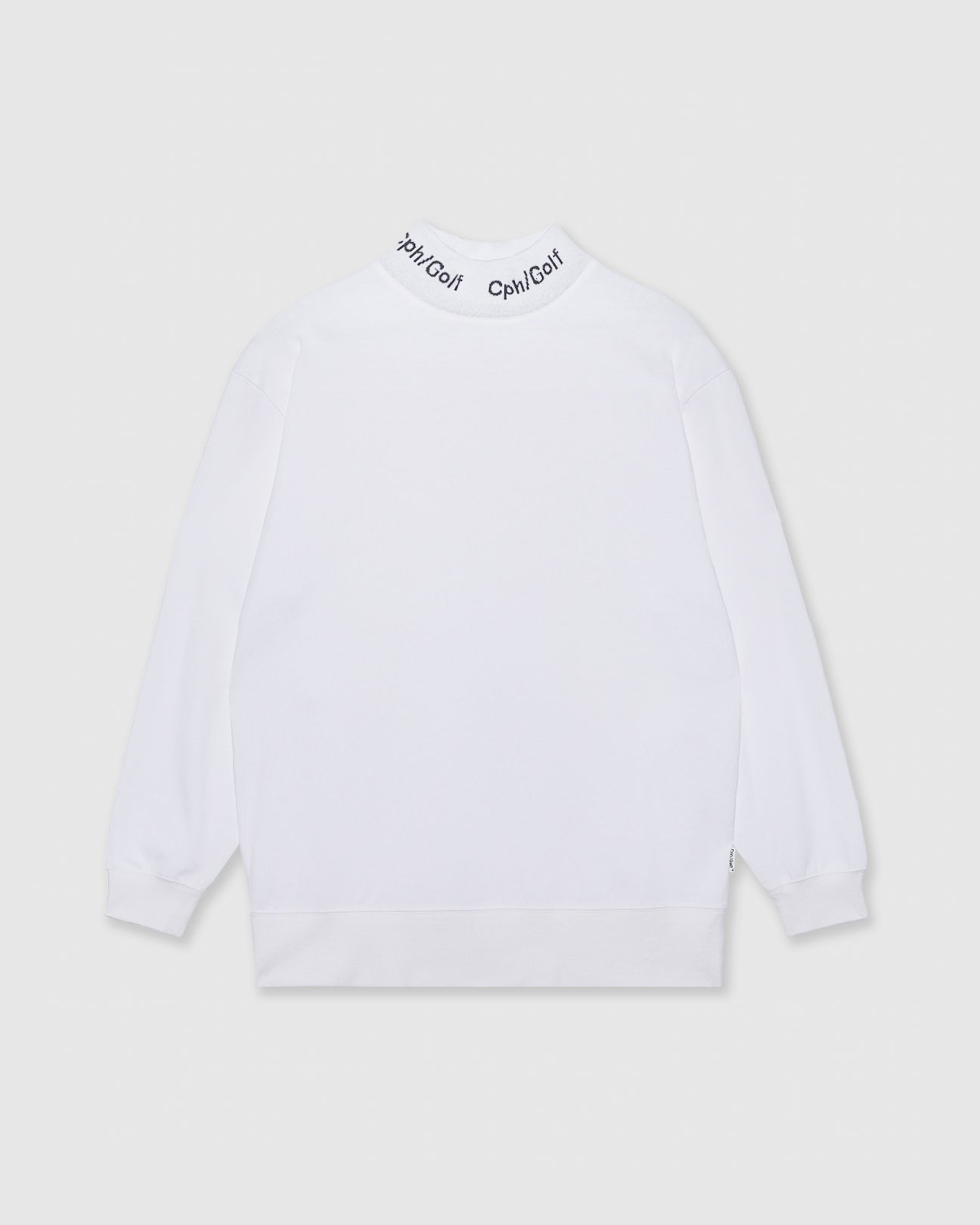JACQUARD LOGO MOCK NECK LS TEE - WHITE - – Cph/Golf™︎