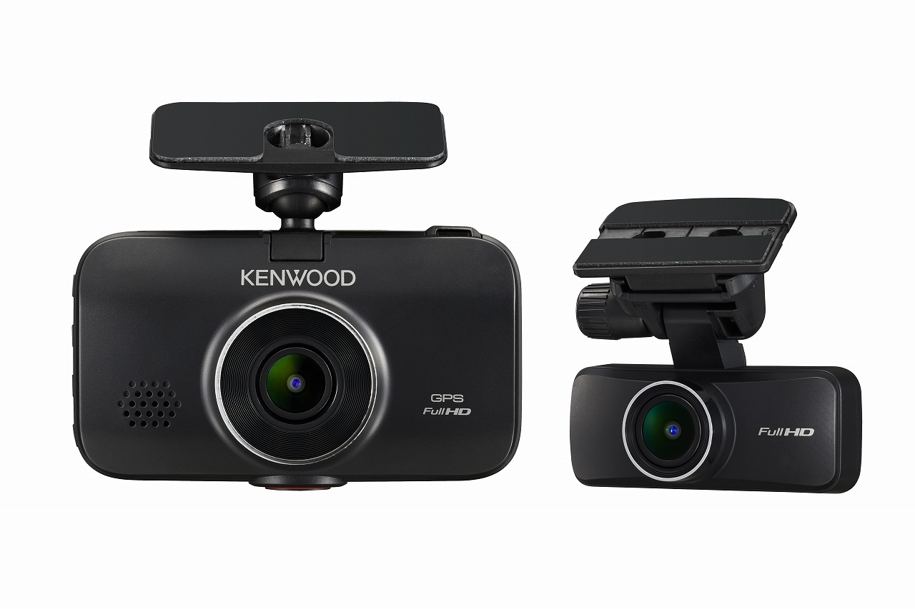 ケンウッド、スタンドアローン型2カメラドライブレコーダー2種 前方と
