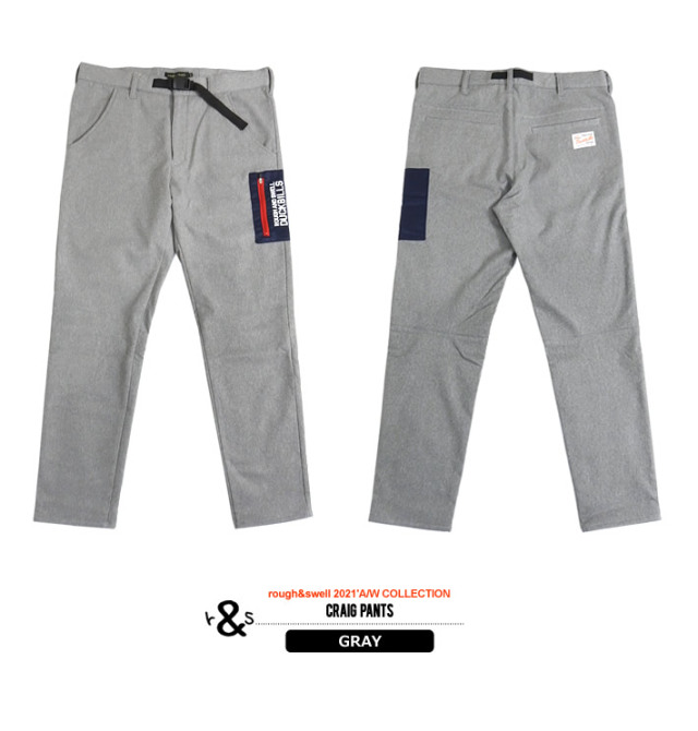 ROUGH AND SWELL グレー ストレートパンツ カジュアルゴルフドットコム