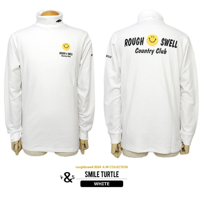 rough&swell コットン モックネック ストレッチ タートル 長袖シャツ