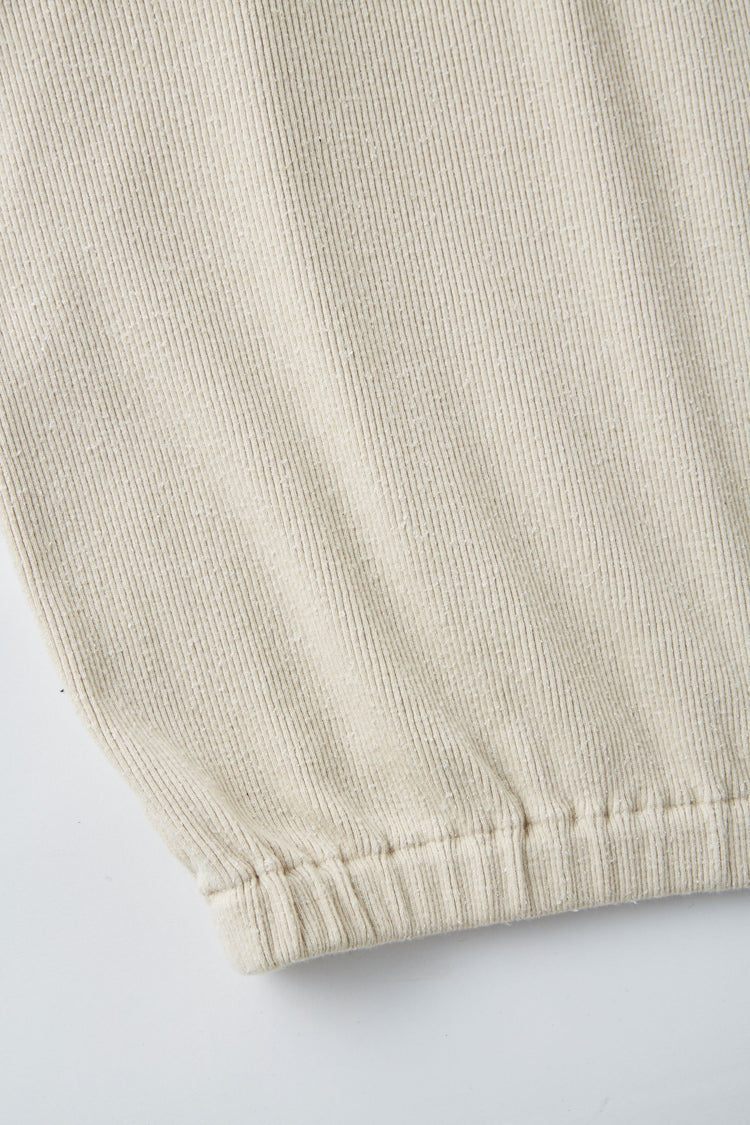 OLD JOE BRAND QUATER ZIP SILK NEP RIBED SHIRTS FOG – CASDAY