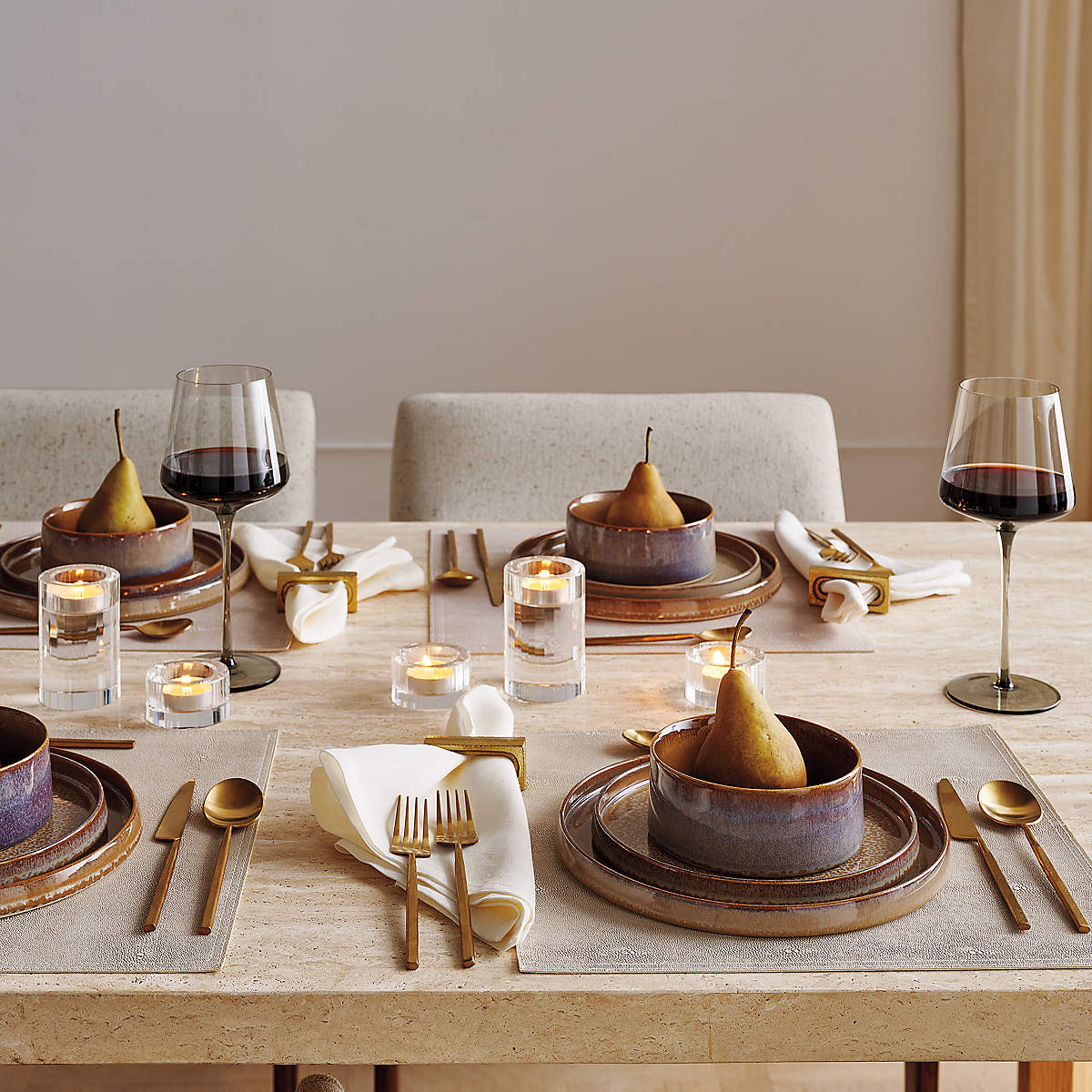 Prado Tan Dinner Plates With Reactive Glaze Set of 6 + Reviews | CB2
