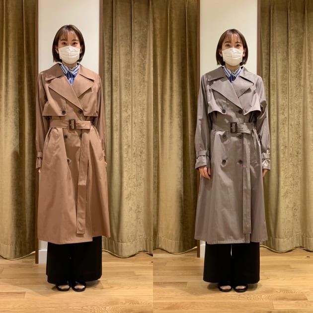 必見】デミルクス ビームススタッフの身長別『トレンチコート』の着