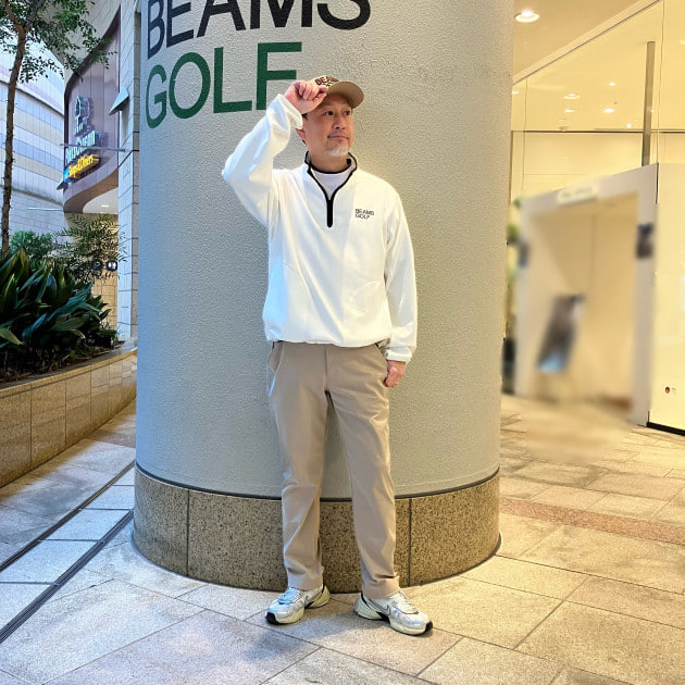 a771 ビームスゴルフ タグ付 定価19000円 ゴルフパンツ ベージュ XL 春