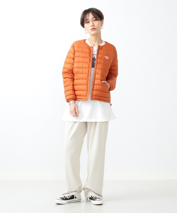 DANTON インナーダウンジャケット オレンジ サイズ38 ダントン