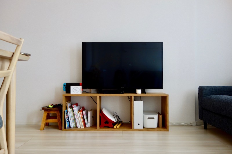 無印良品】スタッキングシェルフをテレビ台として使うためにやったこと