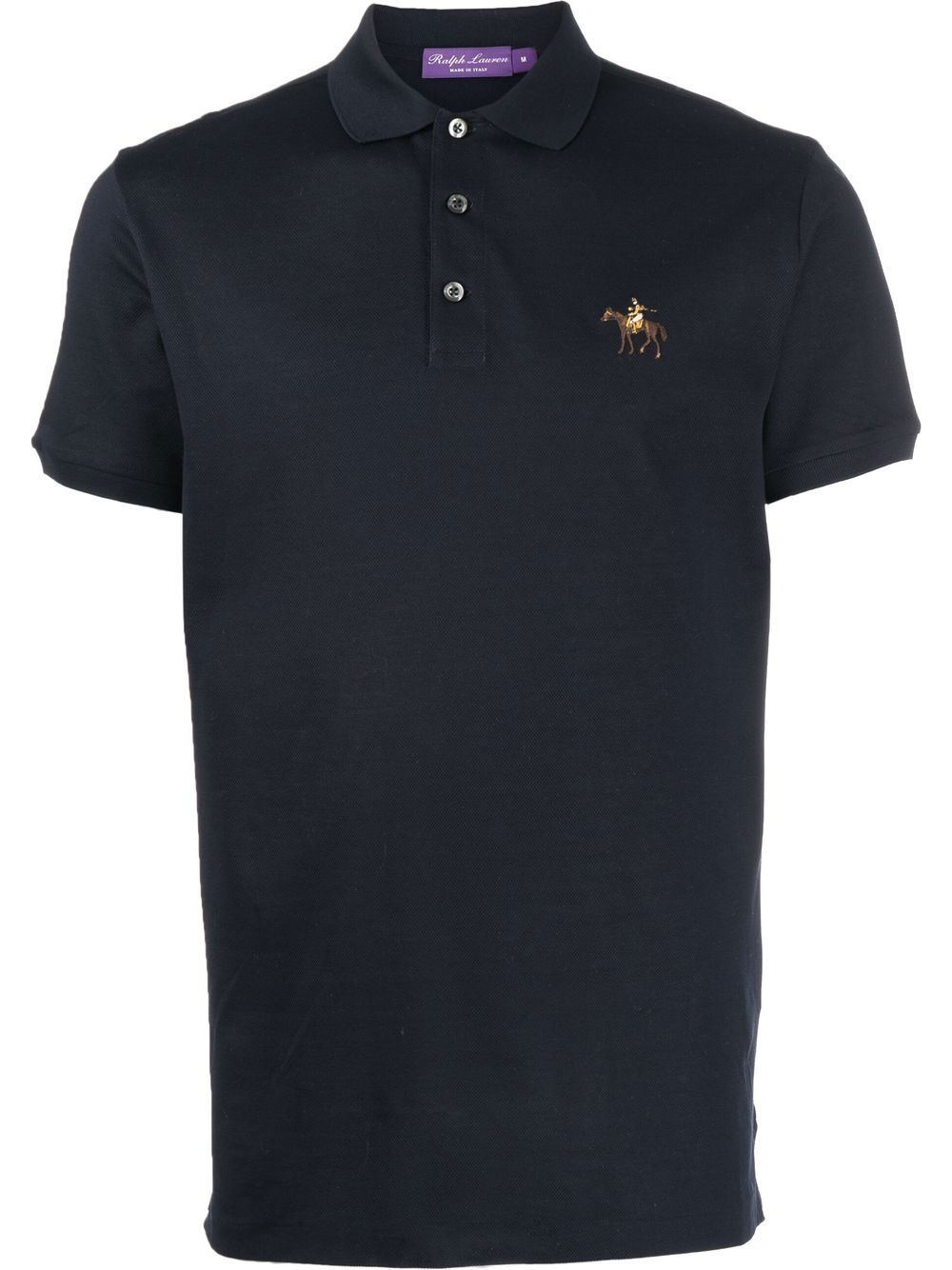 Ralph Lauren Purple Label Embroidered Logo Polo Shirt | Blue