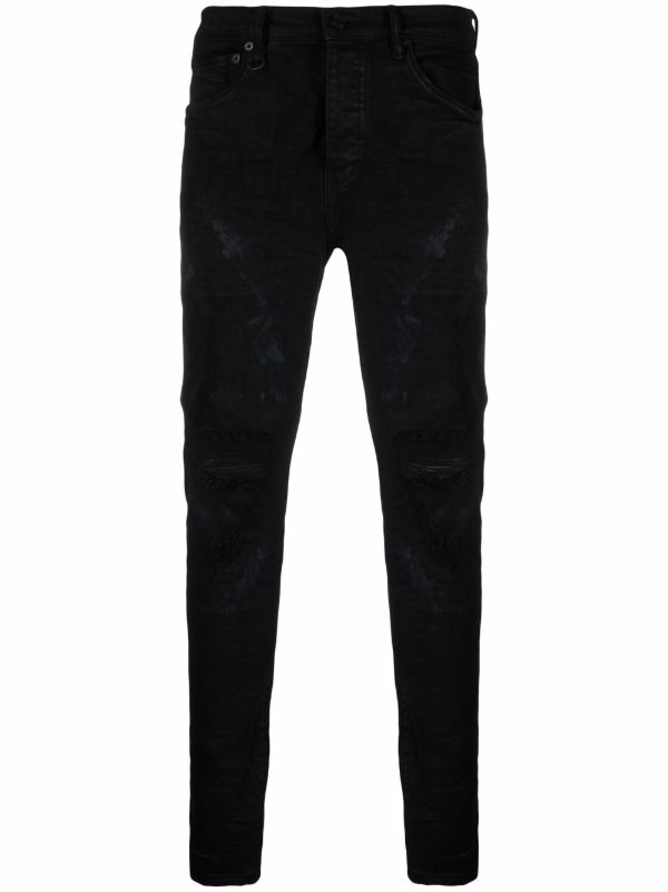 Purple Brand ダメージ スキニージーンズ | ブラック | FARFETCH JP