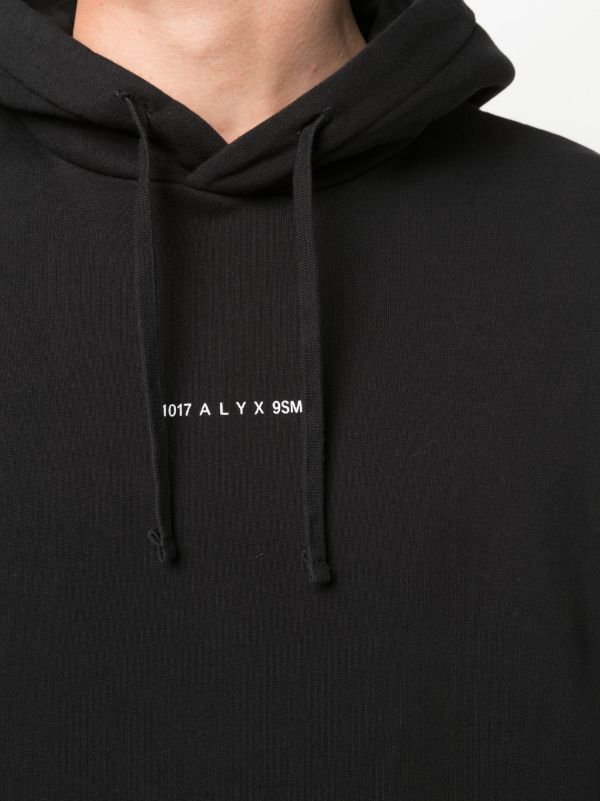 1017 ALYX 9SM logo-print Cotton Hoodie | Black | FARFETCH