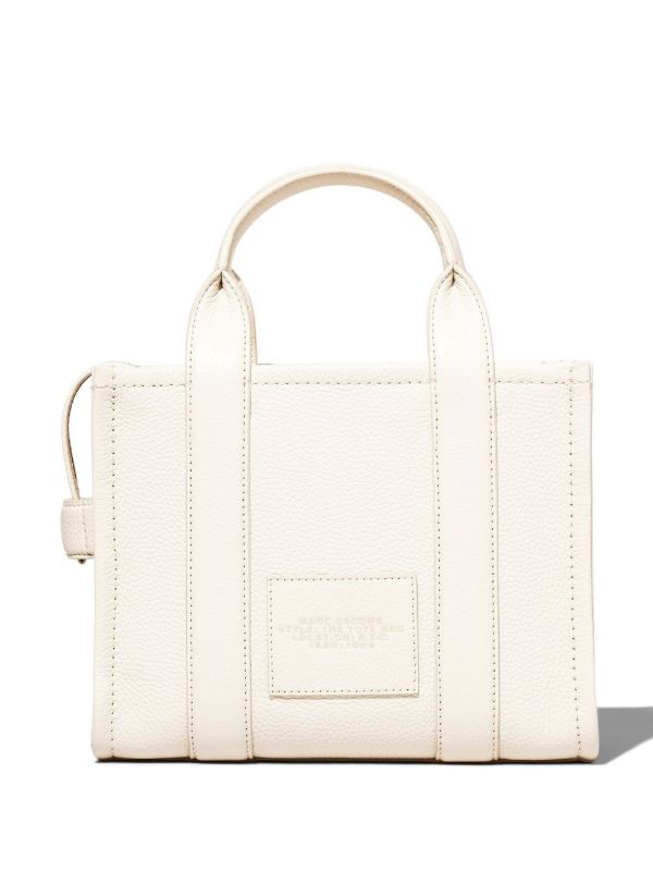 Marc Jacobs The Leather Small Tote Bag | White | FARFETCH