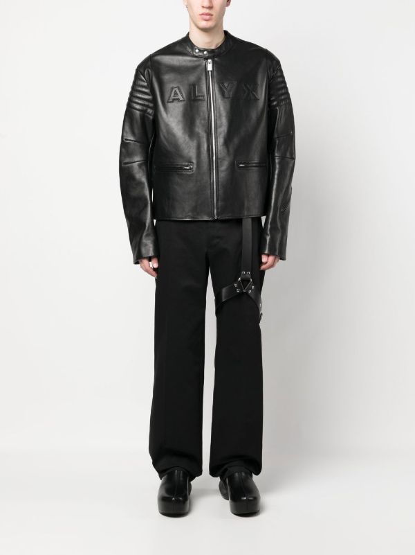 1017 ALYX 9SM logo-embossed Leather Jacket | Black | FARFETCH