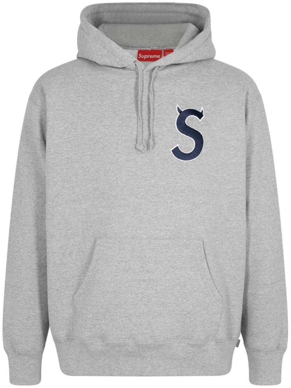 Supreme S Logo Drawstring Hoodie | Grey | FARFETCH