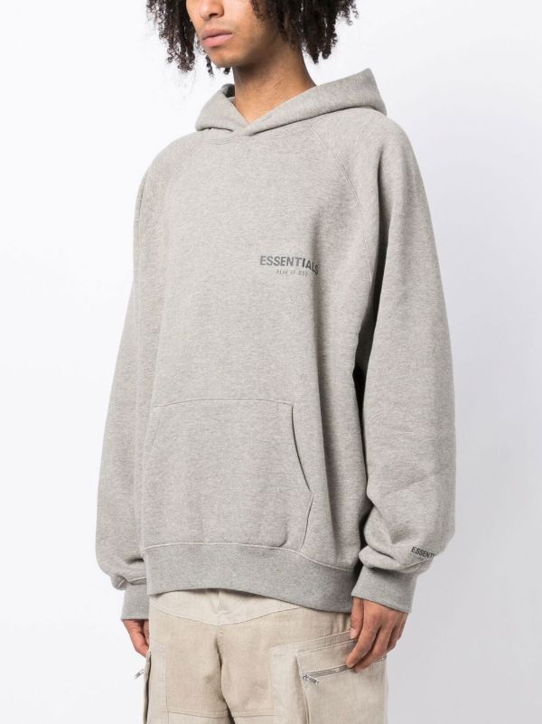 FEAR OF GOD ESSENTIALS Chest logo-print Detail Hoodie | Grey